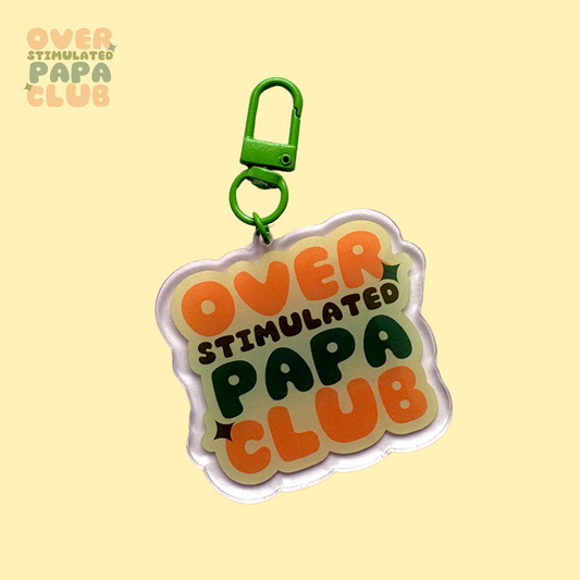 Overstimulated Papa Club Keychain